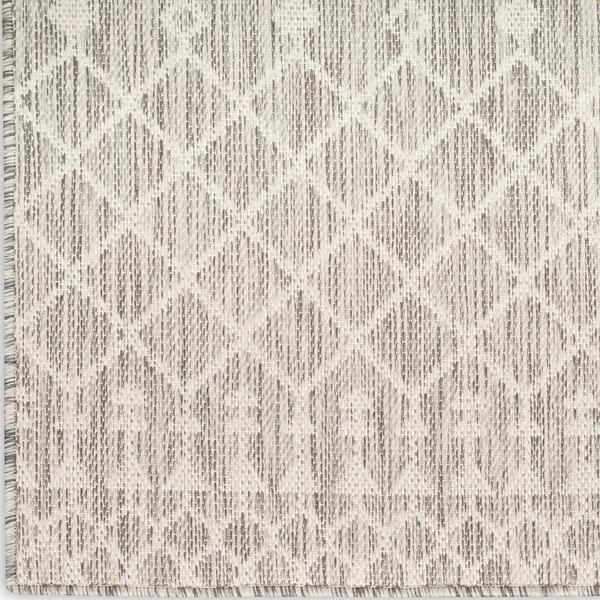 Nourison Positano Light Grey Indoo/Outdoor Moroccan Rug POS02 Home