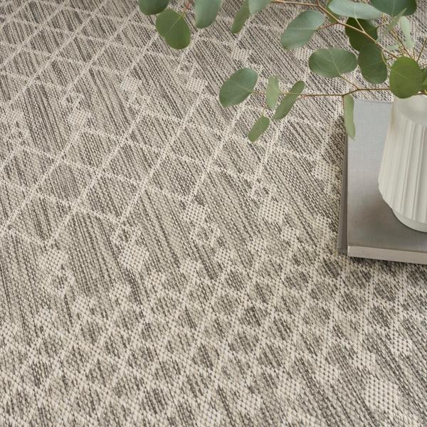 nourison Positano Light Grey Indoo/Outdoor Moroccan Rug POS02 Home