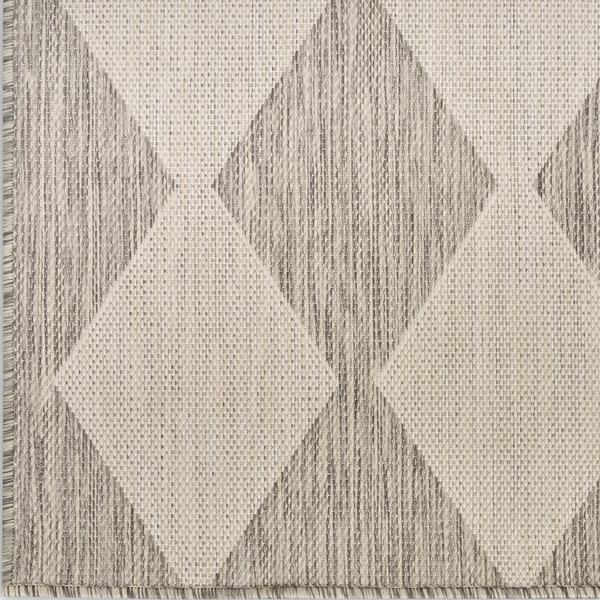 Nourison Positano Light Grey Indoor/Outdoor Geometric Rug POS04 Home