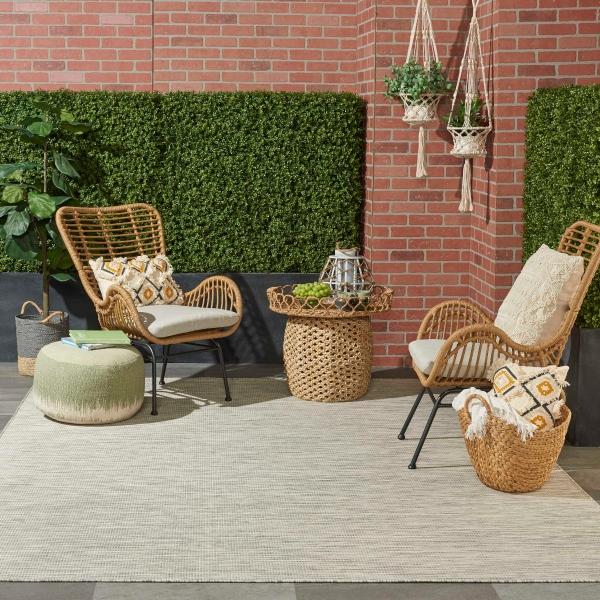 Nourison Positano Light Grey Outdoor Rug POS01 Home