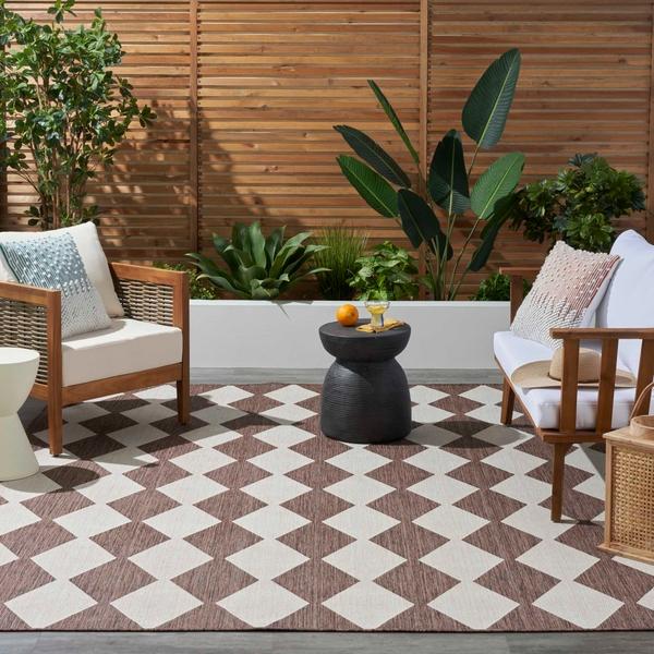 Nourison Positano Natural Indoor/Outdoor Geometric Rug POS04 Home