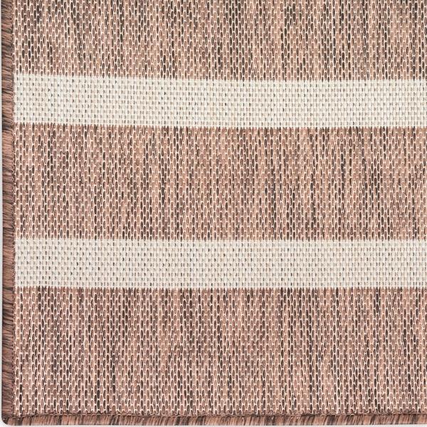 Nourison Positano Natural Ivory Indoor/Outdoor Striped Rug POS03 Home