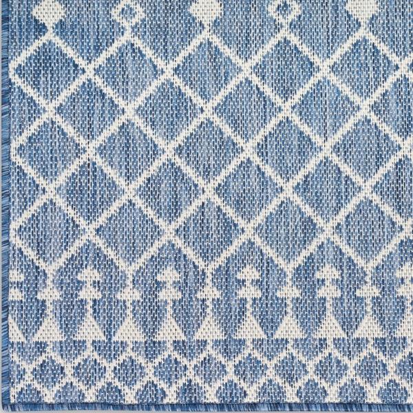 Nourison Positano Navy Blue Indoo/Outdoor Moroccan Rug POS02 Home