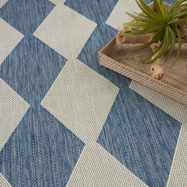 Nourison Positano Navy Blue Indoor/Outdoor Geometric Rug POS04 Home