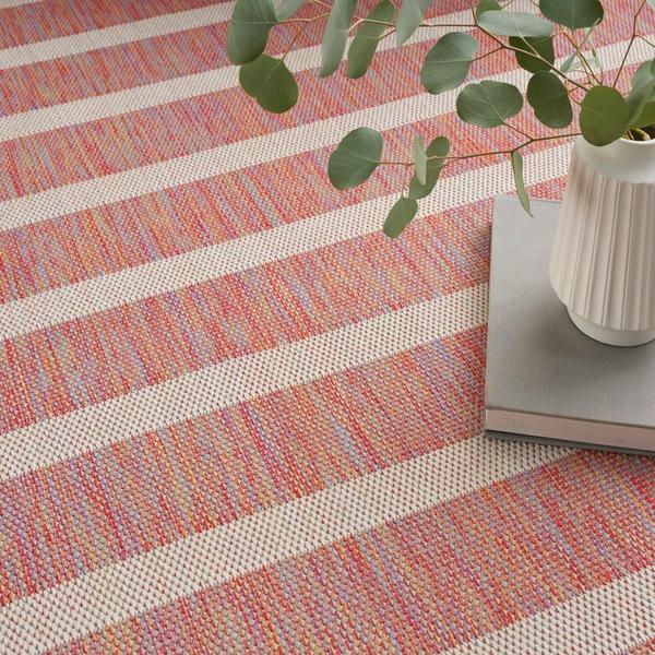 Nourison Positano Rainbow Ivory Indoor/Outdoor Striped Rug POS03 Home