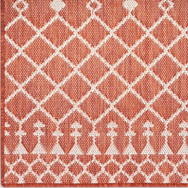 Nourison Positano Terracotta Indoo/Outdoor Moroccan Rug POS02 Home