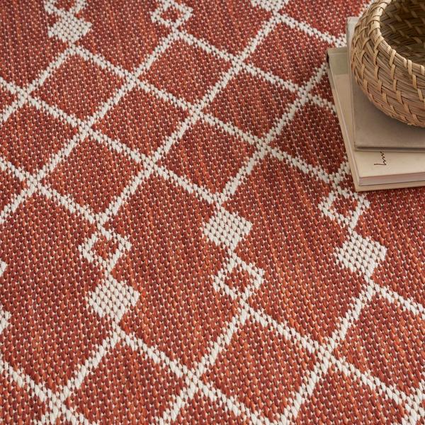 Nourison Positano Terracotta Indoo/Outdoor Moroccan Rug POS02 Home