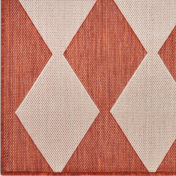 nourison Positano Terracotta Indoor/Outdoor Geometric Rug POS04 Home