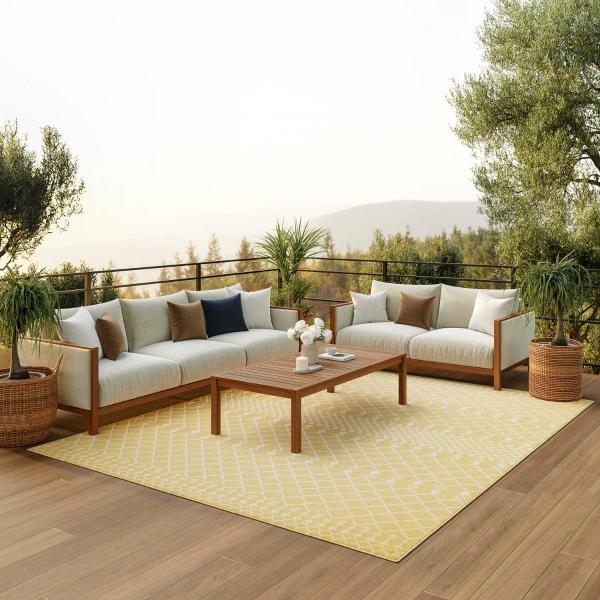 Nourison Positano Yellow Indoo/Outdoor Moroccan Rug POS02