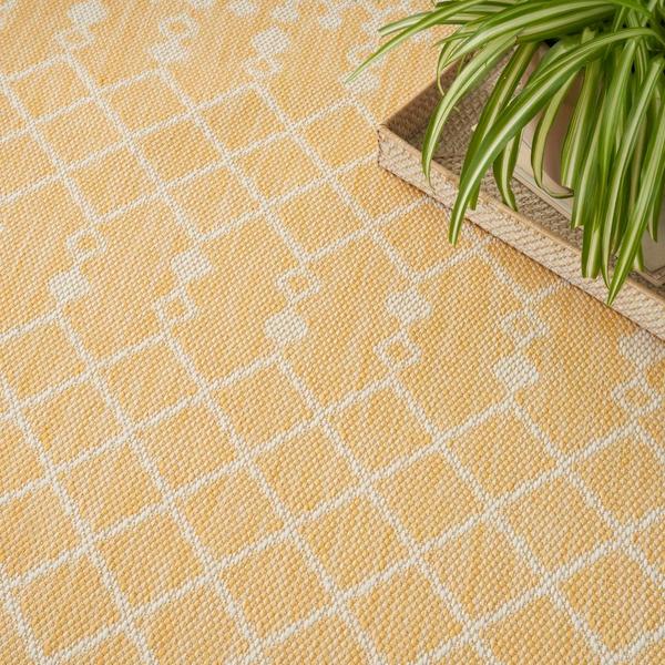 Nourison Positano Yellow Indoo/Outdoor Moroccan Rug POS02