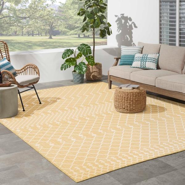 nourison Positano Yellow Indoo/Outdoor Moroccan Rug POS02