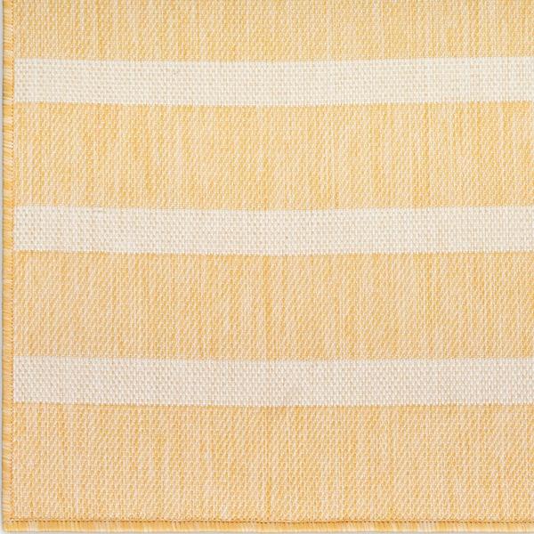 Nourison Positano Yellow Ivory Indoor/Outdoor Striped Rug POS03