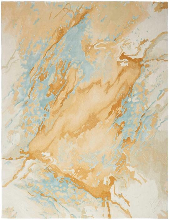 Nourison Prismatic Abstract Blue/Gold Rug PRS36 Home