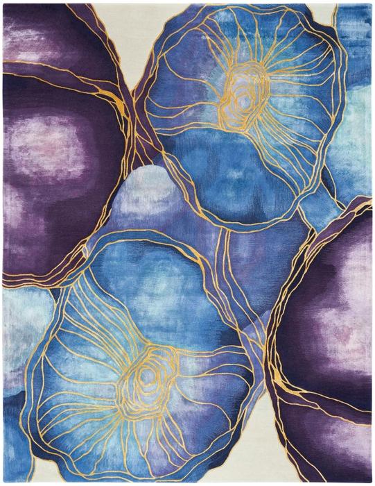 Nourison Prismatic Abstract Floral Blue/Purple Rug PRS32 Home
