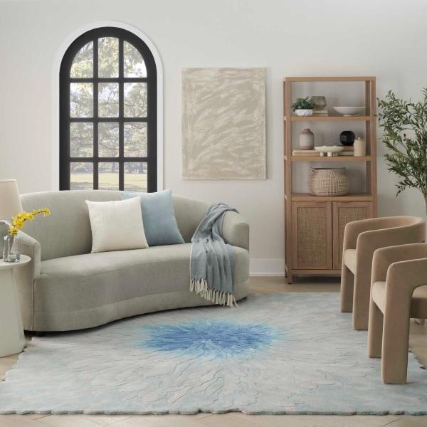 nourison Prismatic Blue Indoor only Floral Rug PRS39