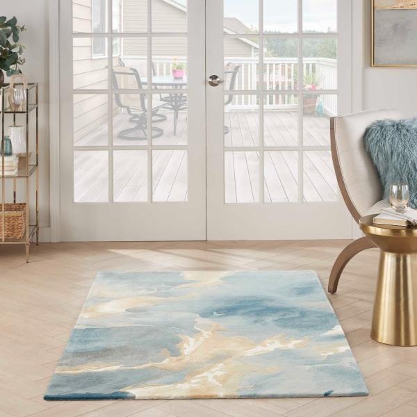 Nourison Prismatic Blue Multicolor Indoor Only Abstract Rug PRS40