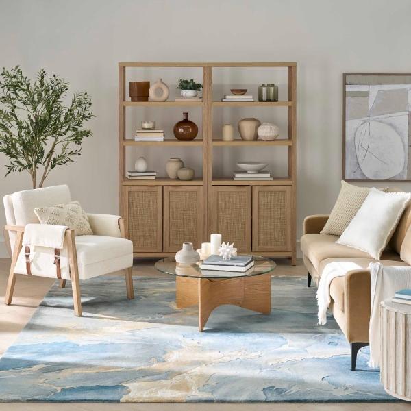 nourison Prismatic Blue Multicolor Indoor only Abstract Rug PRS40