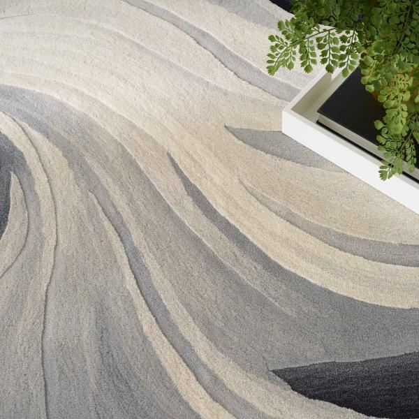 Nourison Prismatic Ivory Black Indoor Only Abstract Rug PRS41