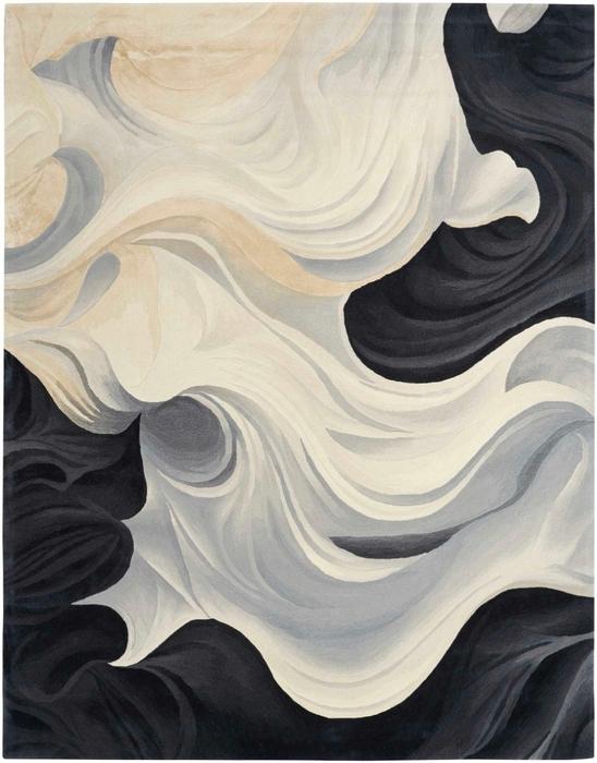 Nourison Prismatic Ivory Black Indoor Only Abstract Rug PRS41