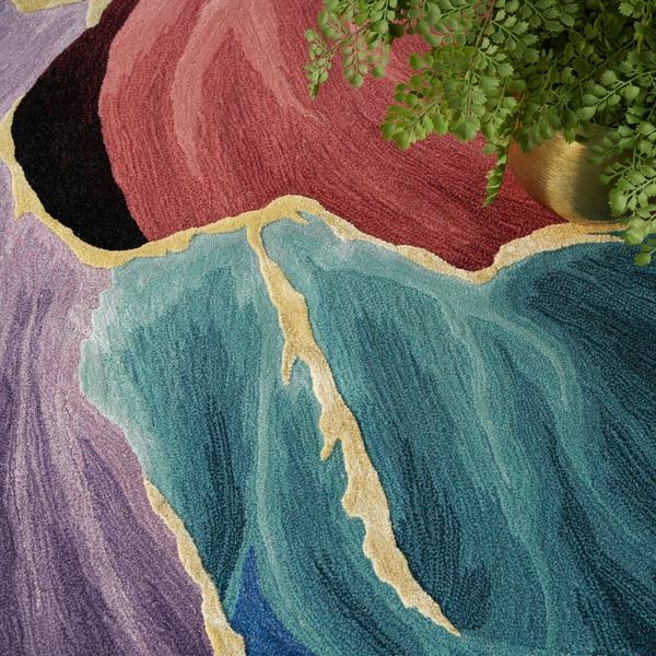 Nourison Prismatic Modern Abstract Black Rug PRS34 Home