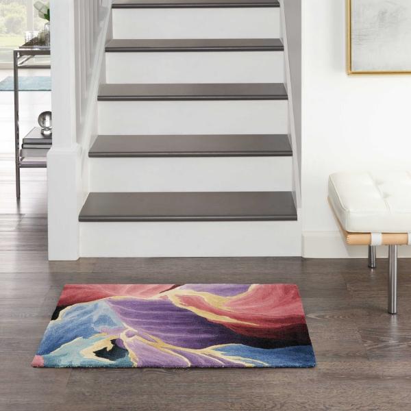 Nourison Prismatic Modern Abstract Black Rug PRS34 Home