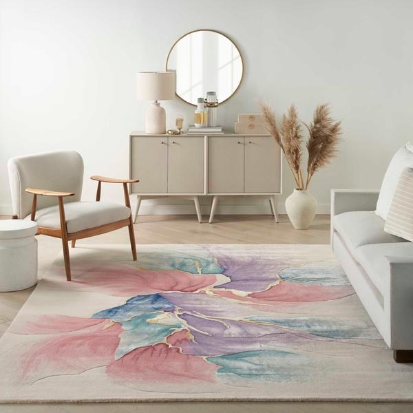 nourison Prismatic Modern Abstract Ivory Rug PRS34 Home