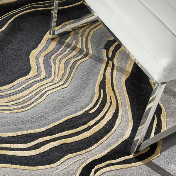 Nourison Prismatic PRS31 Modern Abstract Grey Rug Home