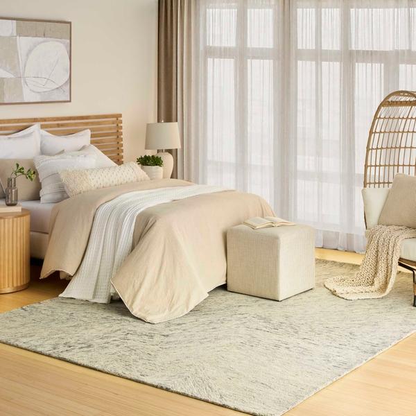 Nourison Pure Angles Grey Indoor Only Abstract Rug ANG01