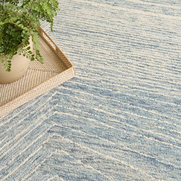Nourison Pure Angles Ivory Blue Indoor Only Abstract Rug ANG01