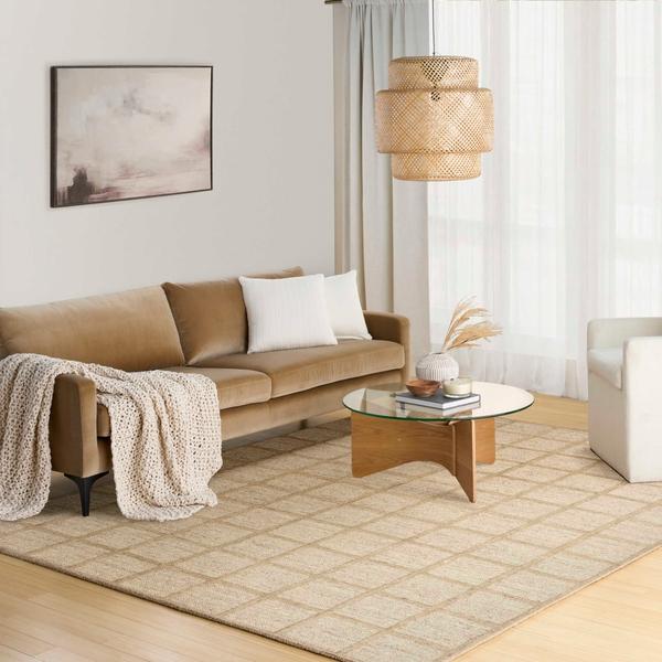 Nourison Pure Framework Camel Indoor Only Geometric Rug FRA01