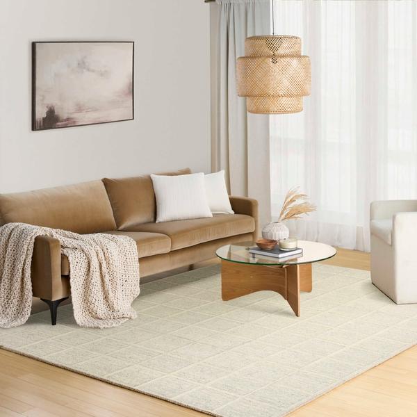 Nourison Pure Framework Ivory Indoor Only Geometric Rug FRA01