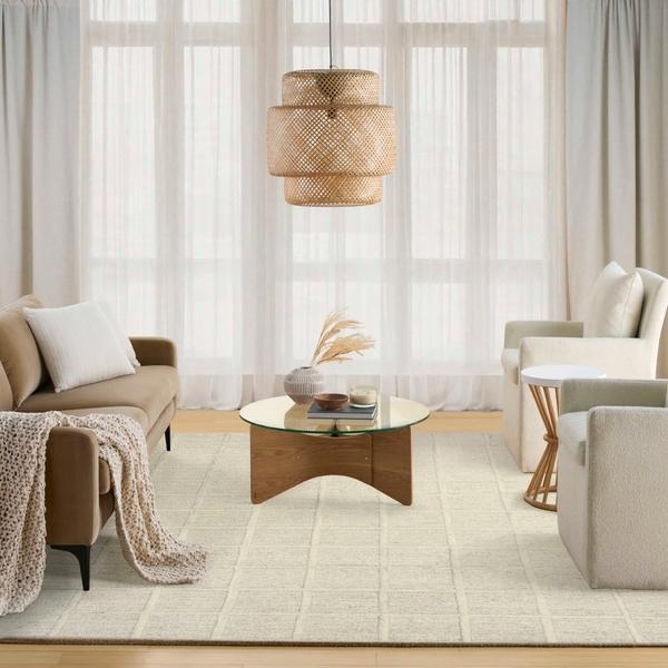 nourison Pure Framework Ivory Indoor only Geometric Rug FRA01