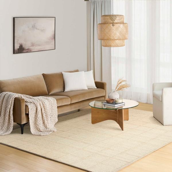 Nourison Pure Framework Sand Indoor Only Geometric Rug FRA01