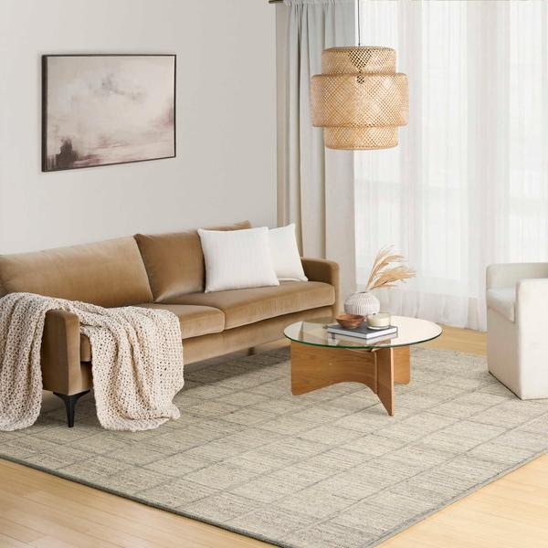 Nourison Pure Framework Silver Indoor Only Geometric Rug FRA01
