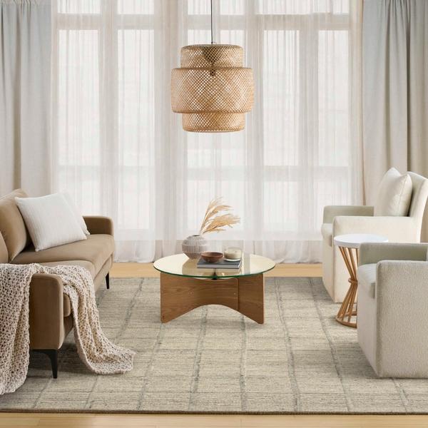 nourison Pure Framework Silver Indoor only Geometric Rug FRA01