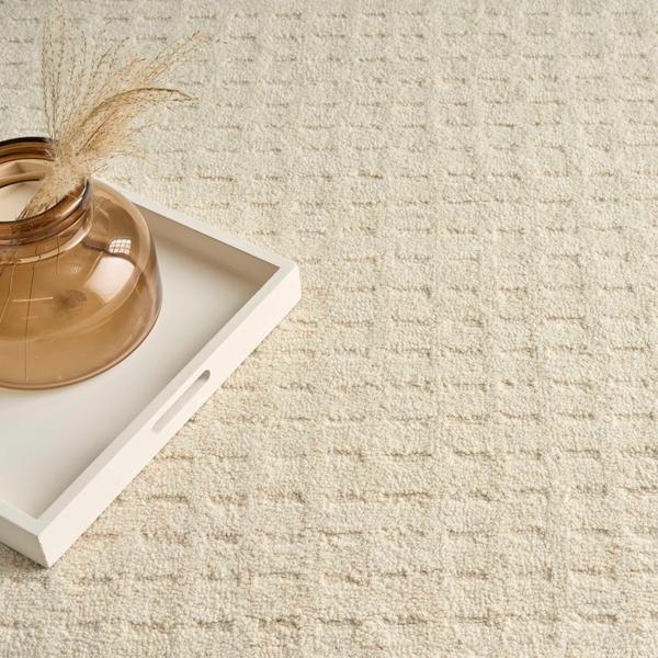 Nourison Pure Grids Ivory Beige Indoor Only Geometric Rug PGR01