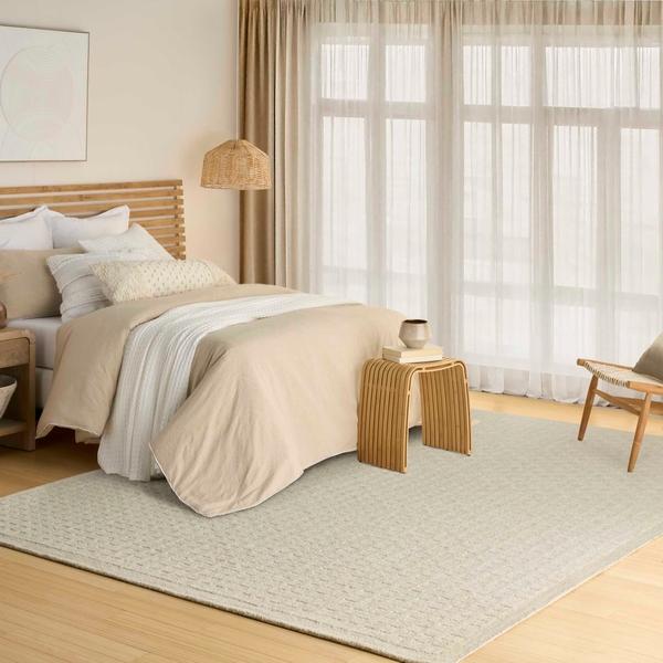 Nourison Pure Grids Ivory Beige Indoor Only Geometric Rug PGR01