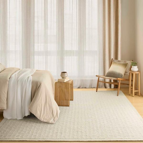 nourison Pure Grids Ivory Beige Indoor only Geometric Rug PGR01