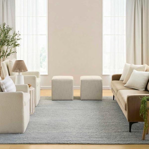 nourison Pure Knots Denim Indoor only Solid Rug KNT01