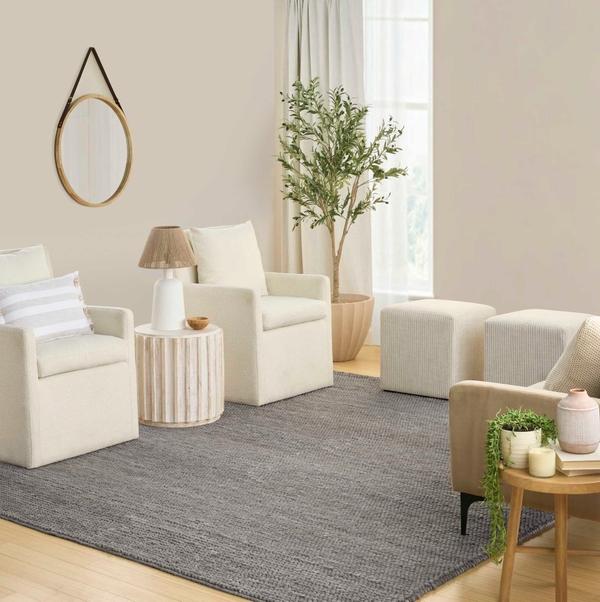 Nourison Pure Knots Grey Indoor Only Solid Rug KNT01