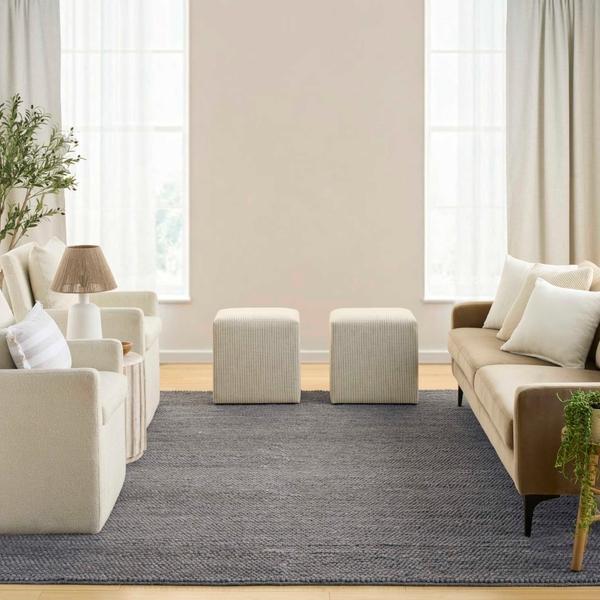 nourison Pure Knots Grey Indoor only Solid Rug KNT01