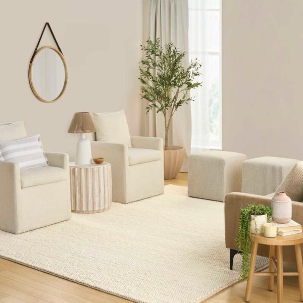 Nourison Pure Knots Ivory Indoor Only Solid Rug KNT01