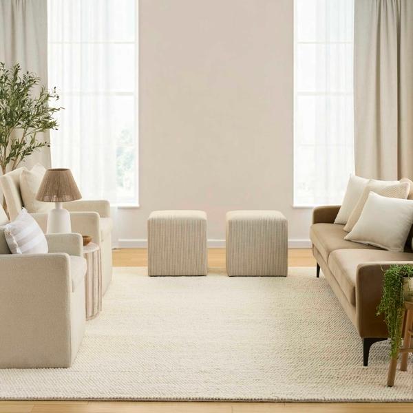 nourison Pure Knots Ivory Indoor only Solid Rug KNT01