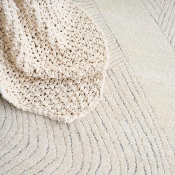 Nourison Pure Patterns Ivory Grey Indoor Only Abstract Rug PRN01