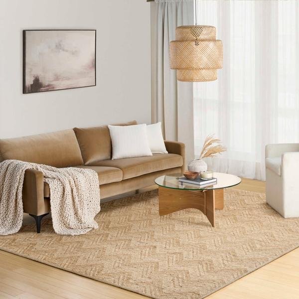 Nourison Pure Purl Beige Ivory Indoor Only Geometric Rug PUU01
