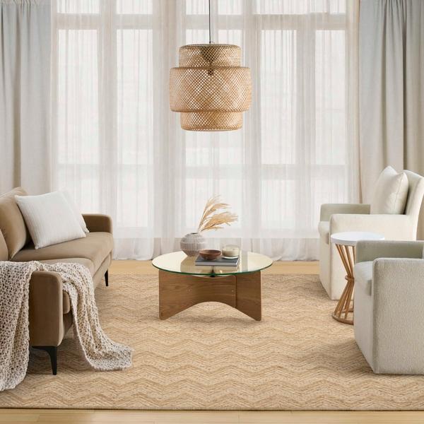 nourison Pure Purl Beige Ivory Indoor only Geometric Rug PUU01