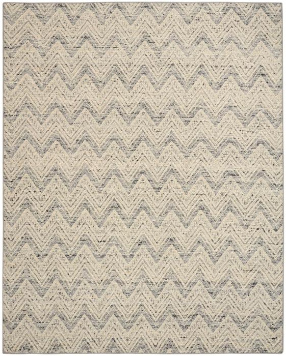 Nourison Pure Purl Denim Ivory Indoor Only Geometric Rug PUU01