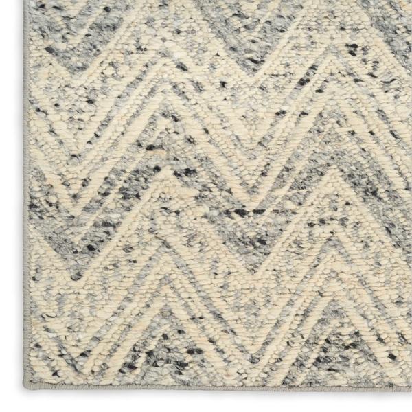 Nourison Pure Purl Denim Ivory Indoor Only Geometric Rug PUU01