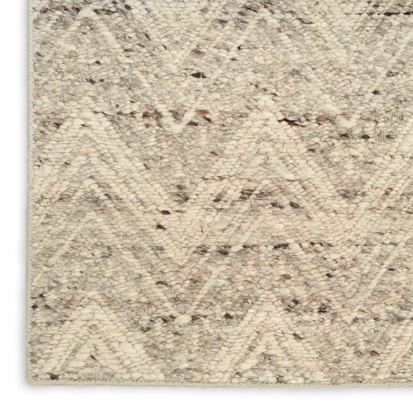 Nourison Pure Purl Grey Ivory Indoor Only Geometric Rug PUU01