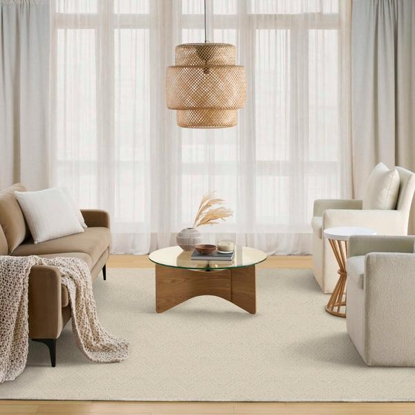 nourison Pure Purl Ivory Indoor only Geometric Rug PUU01